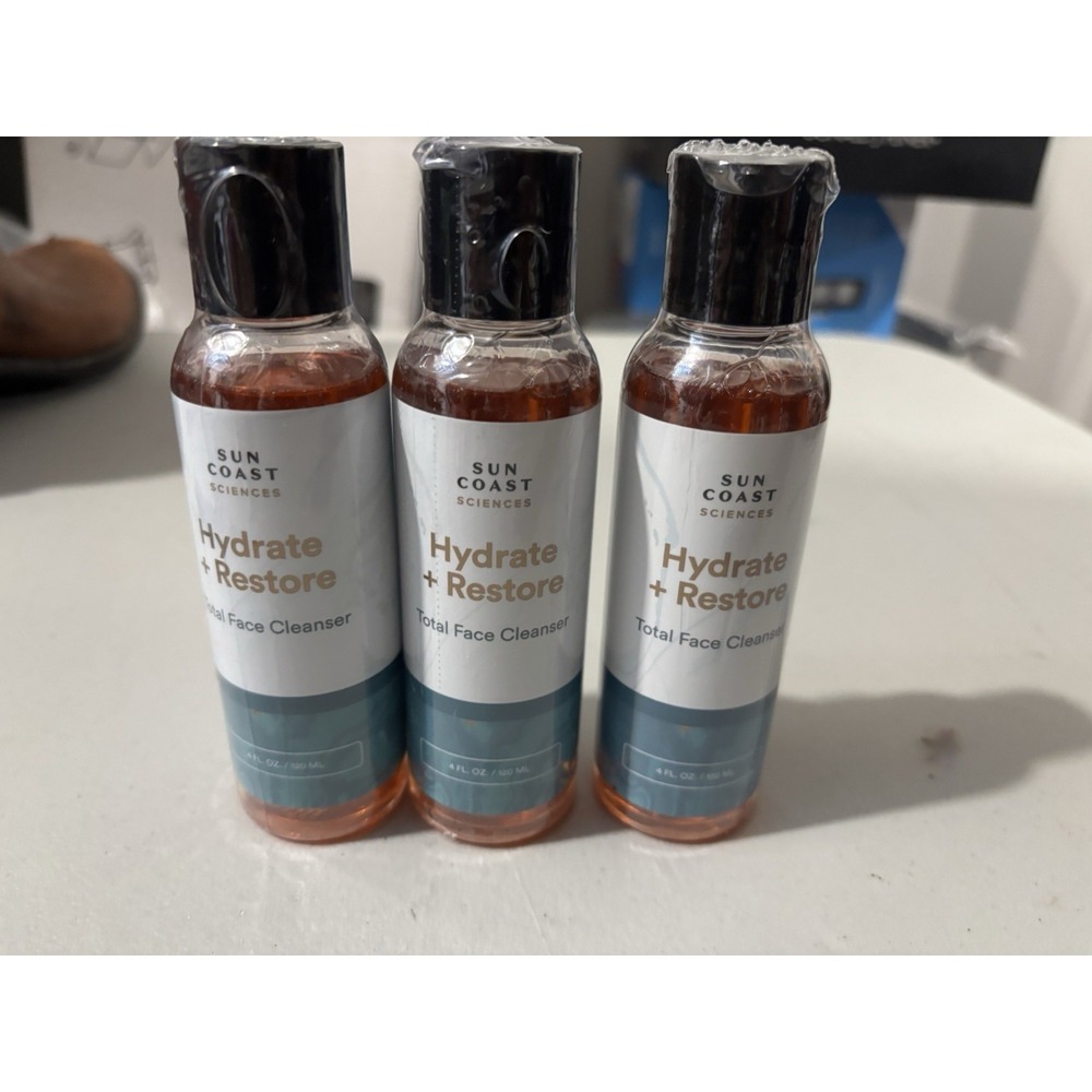 Sun Coast Sciences Hydrate + Restore Total Face Cleanser  4oz / 120ml Lot Of 3